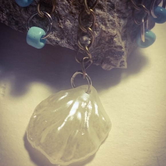 New Handmade Antique S925 Silver Turquoise Shell Bronze Dangle Earrings - Picture 7 of 14